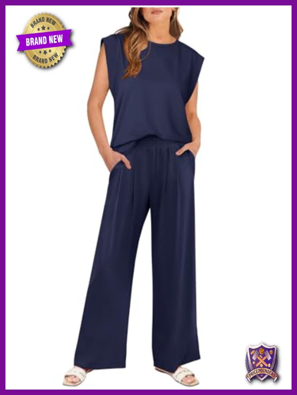 Women 2 Piece Tank Top & Palazzo Pants Lounge Matching Set Travel